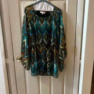 70’s Style Umgee Dress with Shoulder Cut Outs